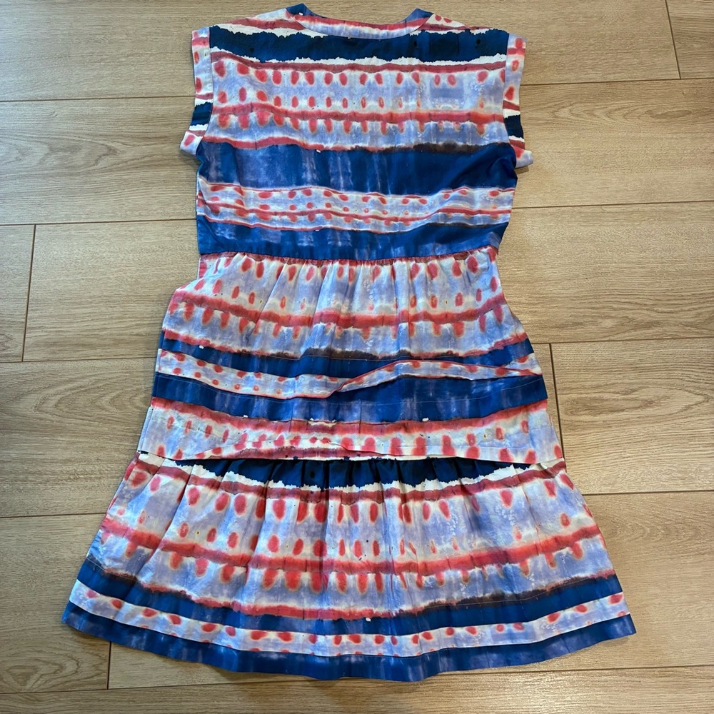 Marie Oliver Sawyer Mini Dress Tiered Tie Dye V-neck Size XS - Picture 4 of 6